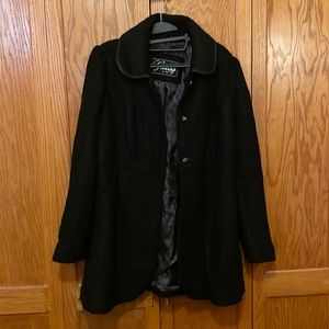 Guess large black pea coat